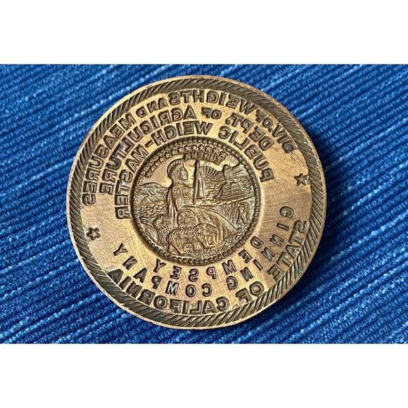 1920's Bronze California Seal Bakersfield Cotton Ginning Wax Stamp Moise-K